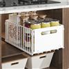 YunNasi Cassetto Estraibile Cucina Cassetto Telescopico Ripia Cassetti Scorrevole Armadio da Cucina Senza Bisogno di Trapano e Chiodi (Bianco, 1 pezzo 38D X 25W X19H CM)