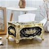 Jauhmui Scatola porta fazzoletti in acrilico Jauhmui, scatola per fazzoletti di lusso europea per ufficio, auto, decorazione, 18,5 x 12,5 x 10 cm (nero)
