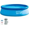 Intex 28132NP - Piscina Fuori Terra Easy Set Rotonda, Pompa Filtro 2006 L/h, 5621 L, PVC, Azzurro, 366x76 cm