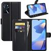 BOCTECH Cover per OPPO A54S / A16S / A16, Custodia a Libro Portafoglio in Pelle PU e Silione Morbido con Porta Carte, Magnetica e Supporto Flip Case Antiurto per OPPO A54S / A16S / A16, Nero