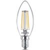 Philips LED Lampadina Oliva filamento, 6 pz, 40W, Attacco E14, Luce Bianca Calda, Non Dimmerabile