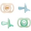 Tommee Tippee Ciuccio Ultra-light Giorno e Notte, 0-6 Mesi, Confezione da 4, Succhietto Ortodontico, Design Monopezzo in Silicone, 2 Succhietti, Si Illumina al Buio