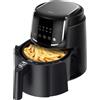 Midea Air Fryer Airfryer Friggitrice ad aria calda da 4 l, senza olio, 1500 W, 8 modalità di cottura preprogrammate, 35-200 °C, cottura, arrosto, grigliare, scongelare, allarme agitazione, timer da 60 - Black