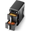 Oyajia Friggitrice ad aria a 2 cestelli, tecnologia a doppia pila cuoce 4 alimenti contemporaneamente, Design salvaspazio, 10 QT, 6 in 1, Smart Finish & Match Cook -