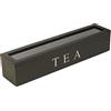 Tnfeeon Piccola Scatola Porta Bustine di tè in Legno 6 Scomparti Contenitore Diviso per Bustine di tè in Legno da Appoggio per Confezioni Singole di Bevande (Nero)