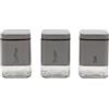 GUSTO CASA - Set 3 barattoli da cucina Grigio 80 cl