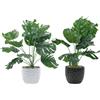 GT - Pianta artificiale Monstera in vaso - h32 cm x diametro 13 cm