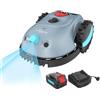 YARDCARE V100 Robot Tagliaerba Senza Filo Perimetrale, Navigazione Visiva, Evita gli Ostacoli(150 tipi), Robot Tosaerba a Batteria da 4,0 Ah con Lama di Ricambio