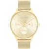 Calvin Klein Orologio Analogico Multifunzione al Quarzo da Donna Collezione TIMELESS MESH MF con Cinturino in Maglia Metallica in Acciaio Inossidabile di Colore Dorato - 25200103