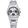 BETTIMER Orologio Meccanico a Carica Manuale Uomo Cronografo - Movimento ST1903, Cassa 38,5 mm in Acciaio Inossidabile 316L, Vetro Zaffiro, Resistente all'Acqua 100m (Bianco)