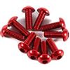 Zerodis 10pcs M3 6-10mm Viti colorate a testa bombata a esagono incassato in lega di alluminio con viti a testa tonda(M3 x 8mm rosso)