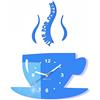 FLEXISTYLE Orologio da Parete da Cucina Tazza LA TAZZINA Blu Silenzioso Moderno per Bar 3 d Decorativo
