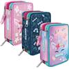 Giotto Astuccio 3 zip Candy collection - 19,5 x 7,5 x 12,9 cm - tessuto - fantasie assortite - Giotto conf. 12 pz - G00505