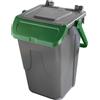 MobilPlastic Contenitore portarifiuti Ecology - con sportello e maniglione - 35 L - grigio/verde - Mobil Plastic - G02272