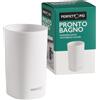 Perfetto Bicchiere porta spazzolini Pronto Bagno - diametro 8 cm - H 12,5 cm - PPL - bianco - Perfetto - G02730