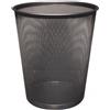 Q-Connect Cestino gettacarte cilindrico metallo Q-Connect nero (19 lt) - altezza 34,5 cm