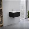 Inda Mobile bagno 60 cm Nero opaco con 1 cassetto e lavabo in ceramica - Smeraldo