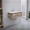Inda Mobile bagno 80 cm Rovere naturale con 1 cassetto e lavabo in ceramica - Smeraldo