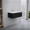 Inda Mobile bagno 80 cm Nero opaco con 1 cassetto e lavabo in ceramica - Smeraldo