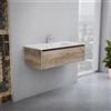 Inda Mobile bagno 100 cm Rovere naturale con 1 cassetto e lavabo in ceramica - Smeraldo