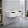 Inda Mobile bagno 100 cm Bianco opaco con 1 cassetto e lavabo in ceramica - Smeraldo