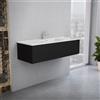 Inda Mobile bagno 120 cm Nero opaco con 1 cassetto e lavabo in ceramica - Smeraldo