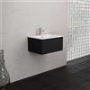 Inda Mobile bagno 60 cm Nero opaco con 1 cassetto e lavabo opaco - Smeraldo