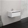 Inda Mobile bagno 80 cm Bianco opaco con 1 cassetto e lavabo opaco - Smeraldo