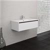 Inda Mobile bagno 100 cm Bianco opaco con 1 cassetto e lavabo opaco - Smeraldo