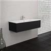 Inda Mobile bagno 120 cm Nero opaco con 1 cassetto e lavabo opaco - Smeraldo