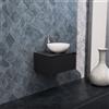 Inda Mobile bagno 60 cm Nero opaco con 1 cassetto e lavabo in appoggio - Smeraldo