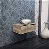 Inda Mobile bagno 80 cm Rovere naturale con 1 cassetto e lavabo in appoggio - Smeraldo