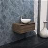 Inda Mobile bagno 80 cm Rovere castano con 1 cassetto e lavabo in appoggio - Smeraldo
