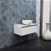 Inda Mobile bagno 80 cm Bianco opaco con 1 cassetto e lavabo in appoggio - Smeraldo