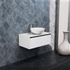 Inda Mobile bagno 80 cm Bianco lucido con 1 cassetto e lavabo in appoggio - Smeraldo