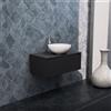 Inda Mobile bagno 80 cm Nero opaco con 1 cassetto e lavabo in appoggio - Smeraldo
