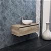 Inda Mobile bagno 100 cm Rovere naturale con 1 cassetto e lavabo in appoggio - Smeraldo