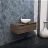 Inda Mobile bagno 100 cm Rovere castano con 1 cassetto e lavabo in appoggio - Smeraldo