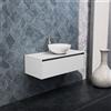 Inda Mobile bagno 100 cm Bianco opaco con 1 cassetto e lavabo in appoggio - Smeraldo