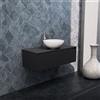 Inda Mobile bagno 100 cm Nero opaco con 1 cassetto e lavabo in appoggio - Smeraldo