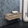 Inda Mobile bagno 120 cm Rovere naturale con 1 cassetto e lavabo in appoggio - Smeraldo