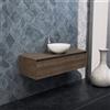 Inda Mobile bagno 120 cm Rovere castano con 1 cassetto e lavabo in appoggio - Smeraldo