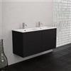 Inda Mobile bagno 120 cm Nero opaco con 4 cassetti e doppio lavabo opaco - Smeraldo