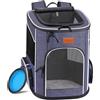 Morpilot Zaino per Cani e Gatti 7kg, Trasportino per Cani Taglia Piccola con Cinturino di Sicurezza Interno, Zaino Gatto per Viaggo e Campeggio Portatile Zaino Cane