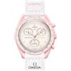 Swatch Omega x Swatch Moon Swatch Mission to Venus Speedmaster rosa, SO33P100, Bianco/Rosa, Cinturino