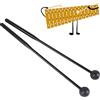lvifloae 2 mazzuole per percussioni per xilofono, glockenspiel, marimba, campana, carillon, mazzuole in gomma per campana, bacchette per glockenspiel, asta nera, testa blu (asta nera testa blu)