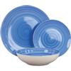 Ma Maison Servizio piatti da Tavola Set 18 Pezzi per 6 Persone - Piatto in Ceramica, 6 Piatti Piani, 6 Piatti da Dessert Frutta, 6 Piatti Fondi, da Tavola - Stoviglie Colorate di Azzurro