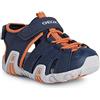 Geox B Sandal Kraze A, Sandali Bambini e ragazzi, Blu/Arancione (Navy/Orange), 20 EU
