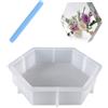 DHSBGWSX 1 stampo esagonale in silicone, 1 agitatore, forma esagonale, forma esagonale, forma tridimensionale, stampo per colla, artigianato fai da te