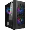 Nuwo Blitz R24 Nero Case Micro-ATX per PC Desktop Office Gaming Mini Tower 0.50MM SPCC con 3 Ventole Illuminazione Arcobaleno Fissa Pannello Laterale in Vetro Temperato (AxPxL: 388x350x203 mm)